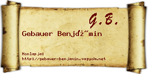 Gebauer Benjámin névjegykártya